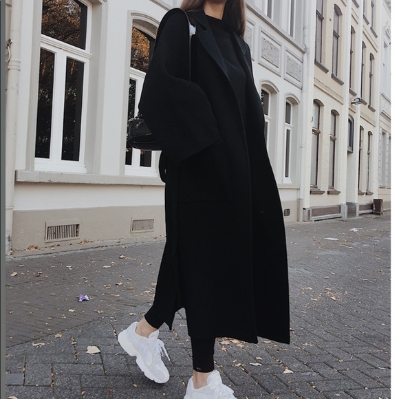 Vintage Donny Brook long black wool trench coat - Picture 2 of 8